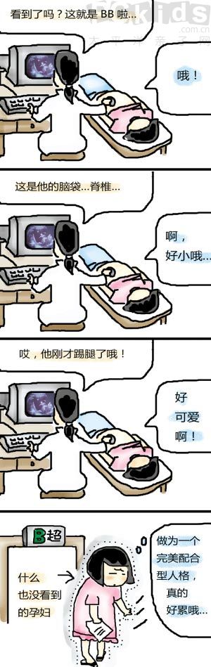 卡通图解：孕妇照B超到底好不好_孕期检查
