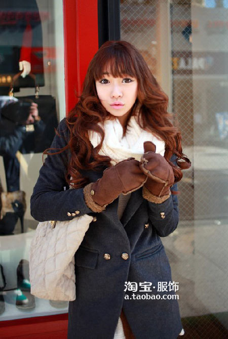 韩国女生的俏皮甜美冬装搭配