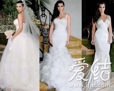 Kim kardashian的三套婚纱