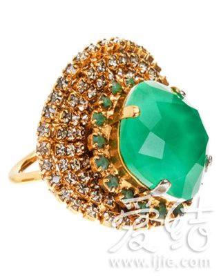 Erickson Beamon绿色宝石水晶戒指
