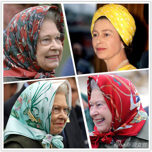 英国女王村姑头巾很时尚 一秒土气变潮流